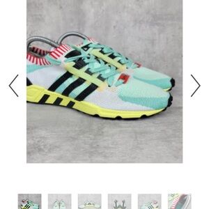 Adidas Aqua and Yellow Athletic Shoes